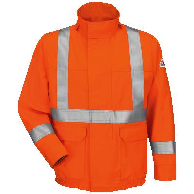 China Customized Mechanical Uniforms Maintenance Anti Shrink Siamese Stripe Reflective Dustproof Workwear for sale