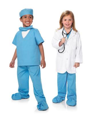 China Cotton Halloween Costumes Doctor Lab Coat Scrub Set Lab Halloween Cosplay Costume for sale