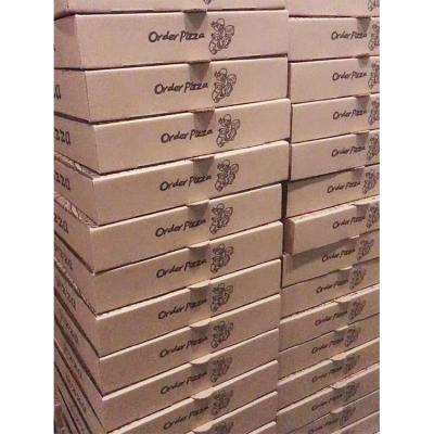 China Recyclable Box Pizza Wholesale Corrugated Black Folding Packaging Box Food Packaging Pizza Box for sale