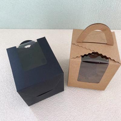 China Recyclable Disposable Clear Window For Sweet Paper Packaging Bakery Cake Box Custom Cake Slice Box for sale