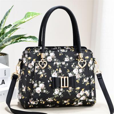 China Professional Wholesale Waterproof Flower Printing Office Large Capacity Purple Ladies Bag Private Label 2021 for sale