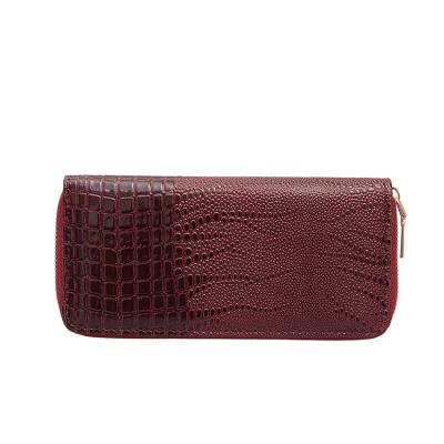 China High Quality Handmade Luxury Waterproof Women Large Wallet Designer Leather Red for sale