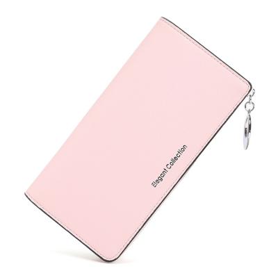 China Korean high quality designer rfid luxury triple rfid women luxury thin pink wallet long for sale