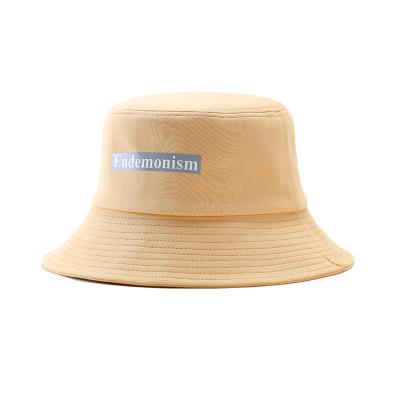 China New High Quality Custom Barred Logo Wide Brim Bucket Hat Women Fashion Bucket Hats Solid Color For Unisex for sale