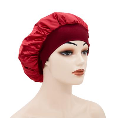 China Breathable In Stock 10 Colors Satin Night Sleep Hat Hair Headwear Multicolor 100% Sleep Cap Beanie Hair Care Wrap for sale