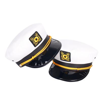 China Comfortable Adult Classic Sailor Hat Officer Hat Captain Top Uniform Embroidery Flat for sale