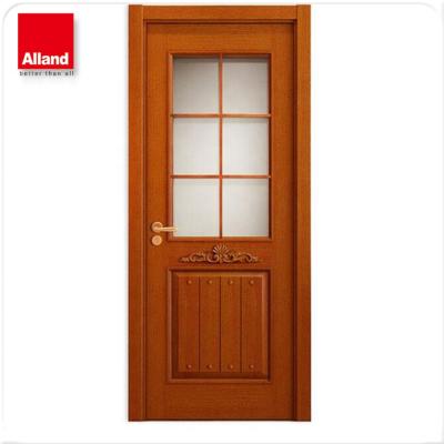 China Classic Traditional Interior Wooden Door Swing Wooden Kitchen Doors With Glass Panel For Custom Home for sale