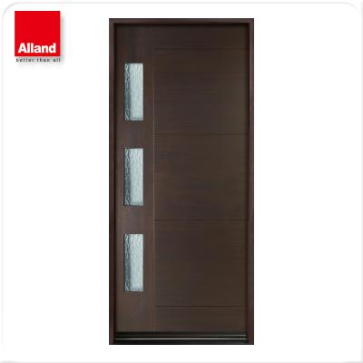 China Swing Dark Stained Brown Oak Veneer Interior Bedroom Door For Hotel for sale