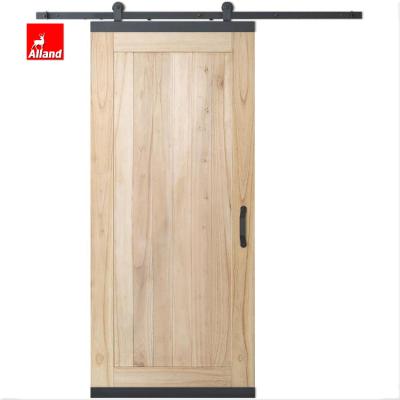 China Traditional And Simple Solid Mahogany Door From China Supplier Sound Insulation Hand-Wrought Fully Forged Interior Soundproof Sliding Barn Doors for sale