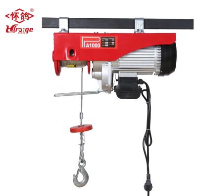 China Hotels PA1000 Mini Electric Hoist Portable Mini Small Elevator Machine Wire Rope Hoist 1000 Kg for sale