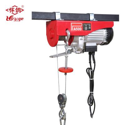 China Hotels PA500 Mini Hoist Overhead Lift Electric Cable Hoist 500 Kg Electric Winch for sale