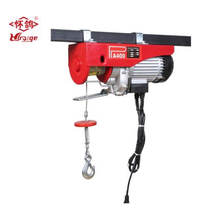 China Small Hotels PA400 Crane Mini Electric Cable Hoist Wire Rope Overhead With Remote Control for sale