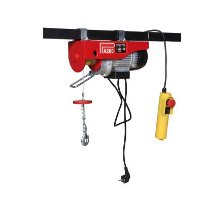 China Hotels PA250 Electric Hoist Winch Lift Hoist With Remote Control Wire Rope Small Steel Hoist 250 Kg for sale