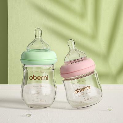 China BPA Free Newborn Bottle Oberni Glass Drinking Water Anti-Inflation Set For Newborns 0-3-6 Months for sale