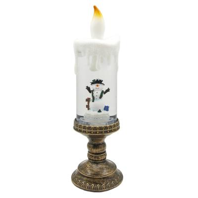 China Water Flickering Water Flickering Rotating Candles Christmas Light Flameless Snowflake Candles Decorations for sale