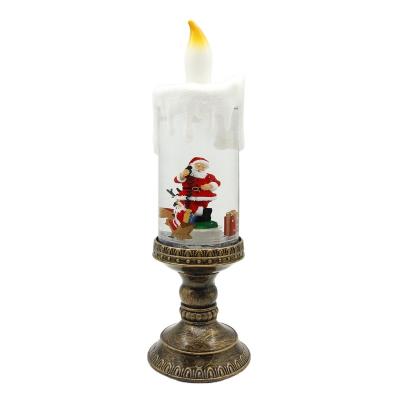 China Christmas Light Christmas Home Decoration LED Light Battery Candle Holder Stage Snowman Rotation for sale