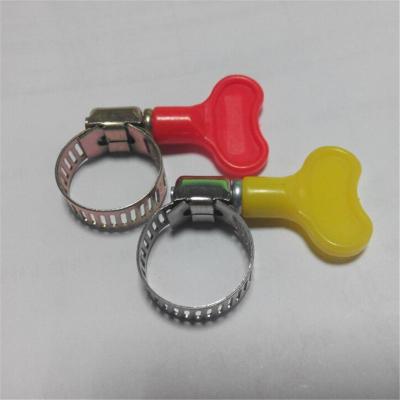 China American Stainless Steel 8mm Bandwidth Small Hose Clamps With Plastic Butterfly Handle for sale