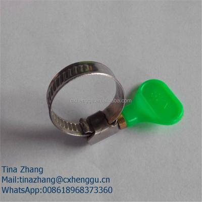 China German SUN Type Pipe Clamp 9 or 12 Millimeters Band Width Pipe Clamp Handle Plastic Stainless Steel Pipe Clamp Water Pipe Gas Pipe Clip for sale