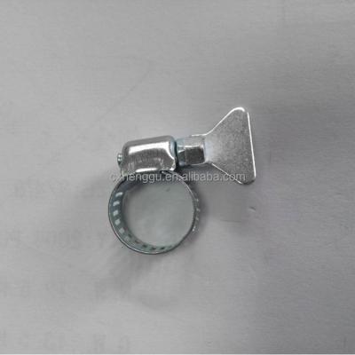 China Metal 8mm 1/2, 3/4 galvanized /small type gas hose clamp with metal handle for sale