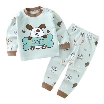 China 100% Cotton Knitted Spandex/Organic Cotton Autumn Baby Outfit Short Sleeve Tops And Long Pants 2pcs Solid Color Unisex Baby Clothing Sets for sale