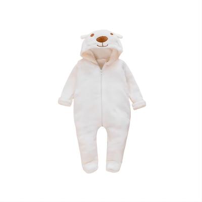 China New Design Cutom Bear Snowsuit Custom Newborn Cotton Fleece Hooded Romper Jumpsuit For Infant Baby Clothes Sets Baby Romper for sale