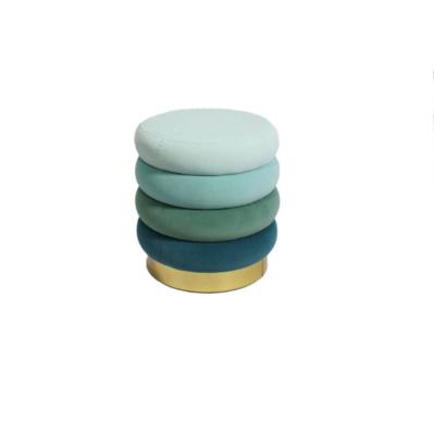 China Sale Factory Wholesale Price Modern Warm Velvet Round Ottoman Foot Stool Foot Stools Stools Round for sale