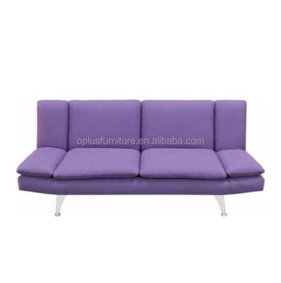 China Hot Selling Commercial Warm Comfortable Commercial Modern Home Living Furniture Simple Nordic Velvet Fabric Foldable Seating Sofa Bed Chrome Plated Purple for sale