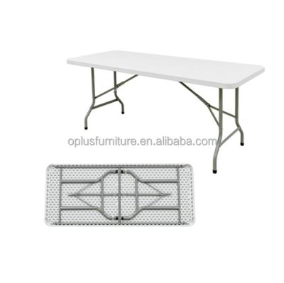 China Wholesale Price 6FT Rectangle Modern White Plastic Outdoor Patio Table Garden Table Foldable Events Table for sale