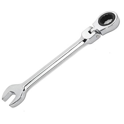 China Hot Sale Chrome Vanadium Best Quality Best Quality Chrome Vanadium Steel Double Head Combination Ratchet Open End Wrench Flexible Metric Ratchet Spanner for sale