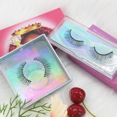 China 3D Double Layered Synthetic Hair Lashes Wholesale 12 Mm Lashes LZ024 Natural False Lashes for sale