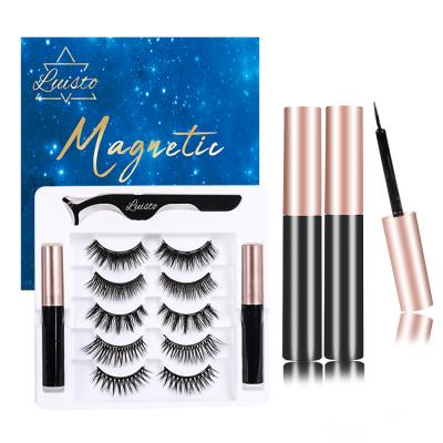 China Factory Outlet Natural Long Magnetic Eyelashes With Magnetic Eyeliner & Tweezers 3D Kit Different Style False Eyelashes Lashes for sale