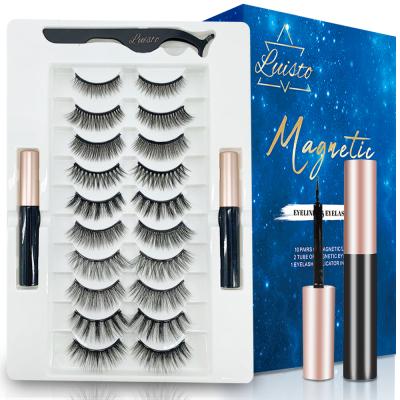 China Natural Long HOT SALE Magnetic Eyelashes With Different Style False Eyelashes 3D Eyeliner And Tweezers Kit No Glue Needed Easy To Apply for sale