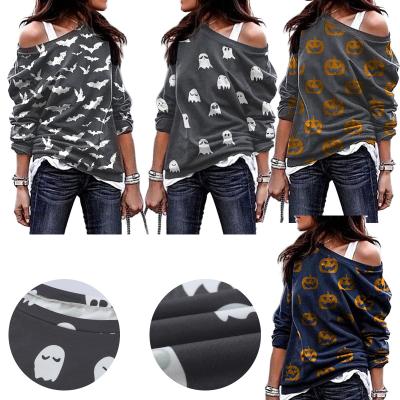 China 2021 High Quality Anti-Wrinkle Halloween Costume Off Shoulder Top Sweatshirt Women for sale