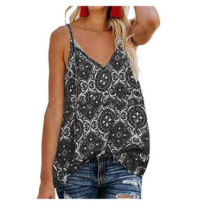 China Wholesale QUICK DRY Spaghetti Straps Floral Print Womens Sleeveless Tank Tops for sale