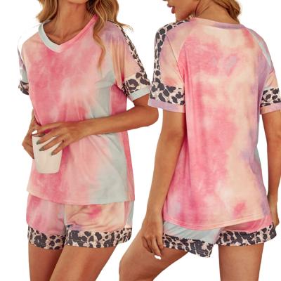 China Hot Sale High Quality QUICK DRY Women's Lounge Sets Tie Dye Leopard Loungewear Set for sale