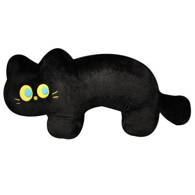 China Wholesale Eco-friendly Tile Black Cat Cartoon Toys Plush DL227 Cat Doll Dark Sleeping Pillow for sale