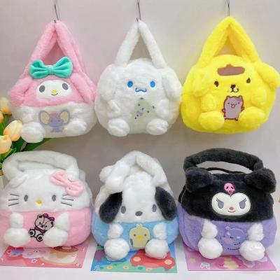 China DOULUO Kawaii Eco-Friendly Plush Toys My Melody Cinnamoroll Kuromi Sanrio Plush Bag Sanrio Plushies Cute Purse Tote Bags for sale