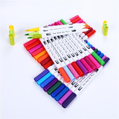 China ABS Plastic 12 Colors Thin Line Coloring Dual Head Fine Art Pen for Calligraphy, Painting and Sketching for sale