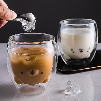 China 2021 Sustainable Manufacturer Wholesale Transparent Double-layer Insulated Glass Tea Cup for sale