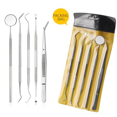 China New OEM 5pcs/set Stainless Steel Dentist Dental Tools Dental Instruments Hygiene Kit Surgical Dental Tools for sale