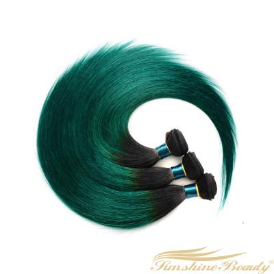 China Body Wave Ombre 2 Tone Color /colored Two Tone T1B/Green Hair Weave Bundles Hair Wholesale Manufacturing for sale