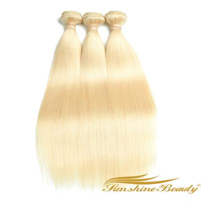 China Human Hair Weft Bundles Brazilian Straight Human Hair Blonde 613 Natural Virgin Hair Weft Bundles for sale