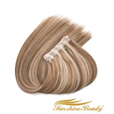 China 2020 Latest Body Wave Fashion Button Snap In Hair Extension Clip In Hair Extension Loop PU Clip In Hair Extensions for sale