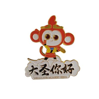 China Custom Cute Bear Foil Cute Monkey Pin Animal Badge for sale