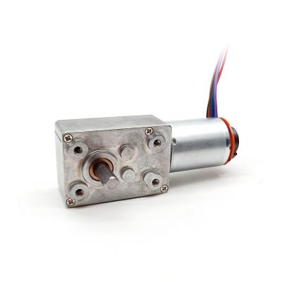 China Totally Enclosed High Torque Gearbox DC Flat Motor Encoder Brushes DC Worm Gear Motor for sale