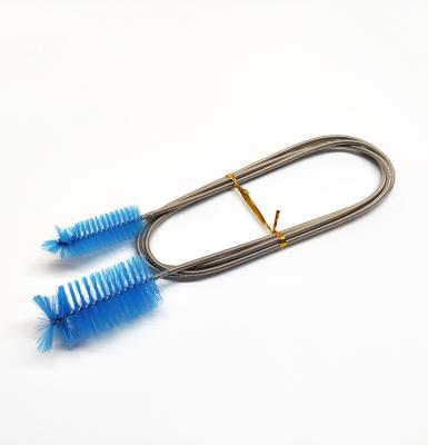 China Double Stocked Stainless Steel Nylon Blue Spring Head Pipe Cleaning Brush for sale