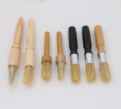 China Viable Coffee Grinder Cleaning Brush + Coffee Brush Wooden Handle and Natural Bristle Pastry Brush for sale