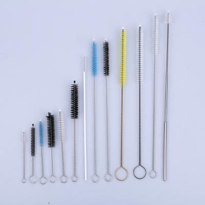 China Multicolor Customization Cleaning Brush Stainless Steel Durable Water Wash Drinking Pipe Straw Brush for sale