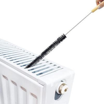 China 75CM Long Handle Flexible Wooden Handle Washing Machine Brush Dryer Dusting Brush Radiator Cleaning Brush Quick Stocked Dander for sale