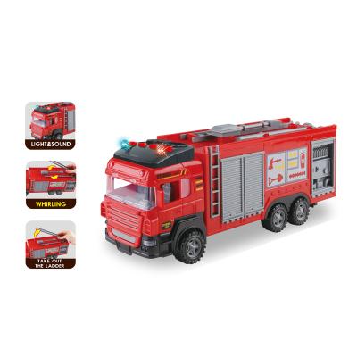 China Friction Toy EPT Toys Friction Sound Light Fire Truck Car Toy Vehicles 1/14 For Children for sale